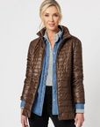 GORDON SMITH- PEARLISED PUFFER JACKET - COFFEE (BROWN)