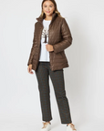 GORDON SMITH- PEARLISED PUFFER JACKET - COFFEE (BROWN)