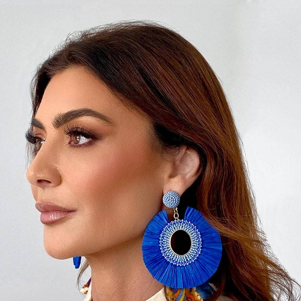 Paros Blue Statement Earrings