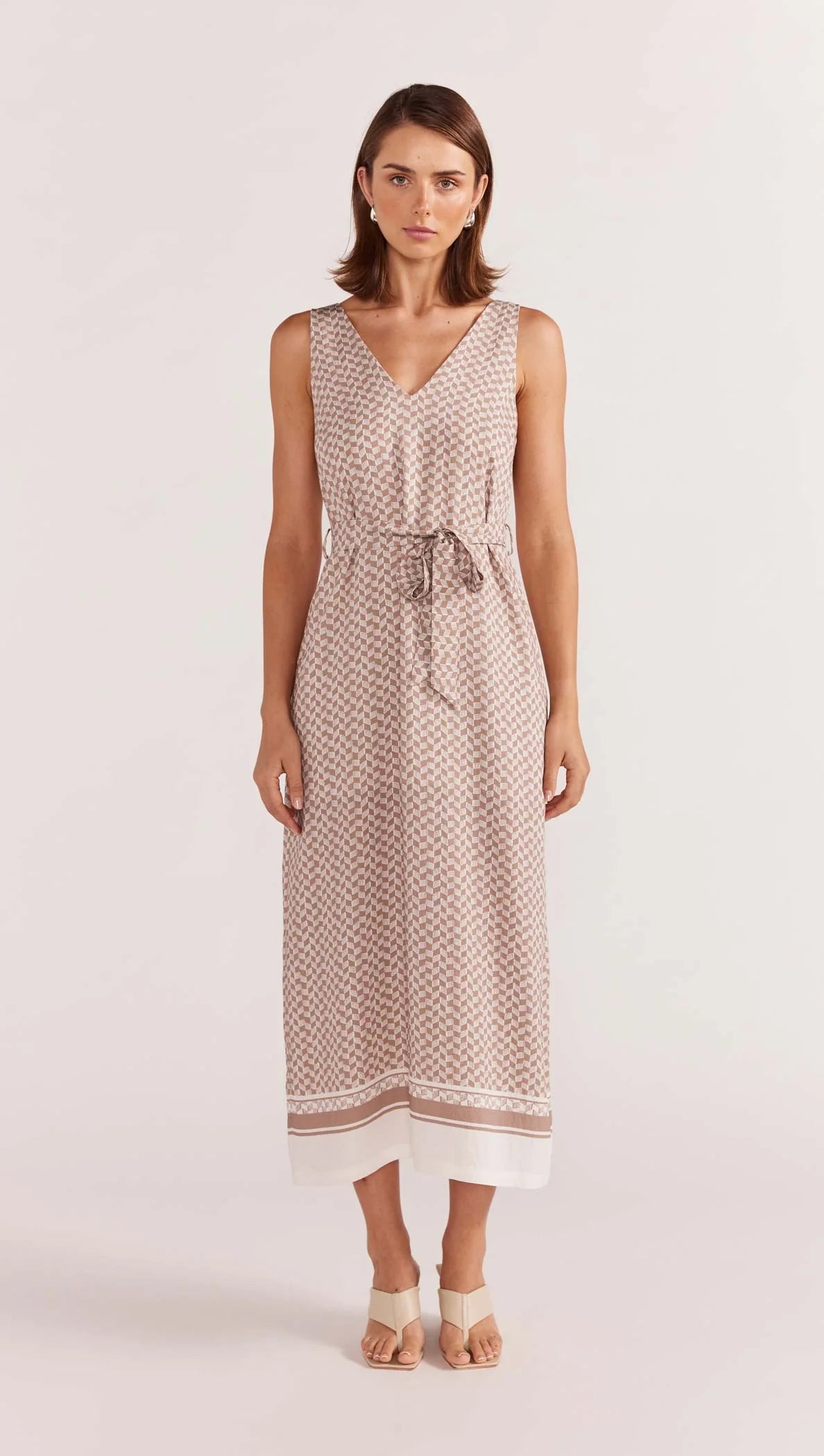 STAPLE THE LABEL-  Soleil Midi Dress.  Beige