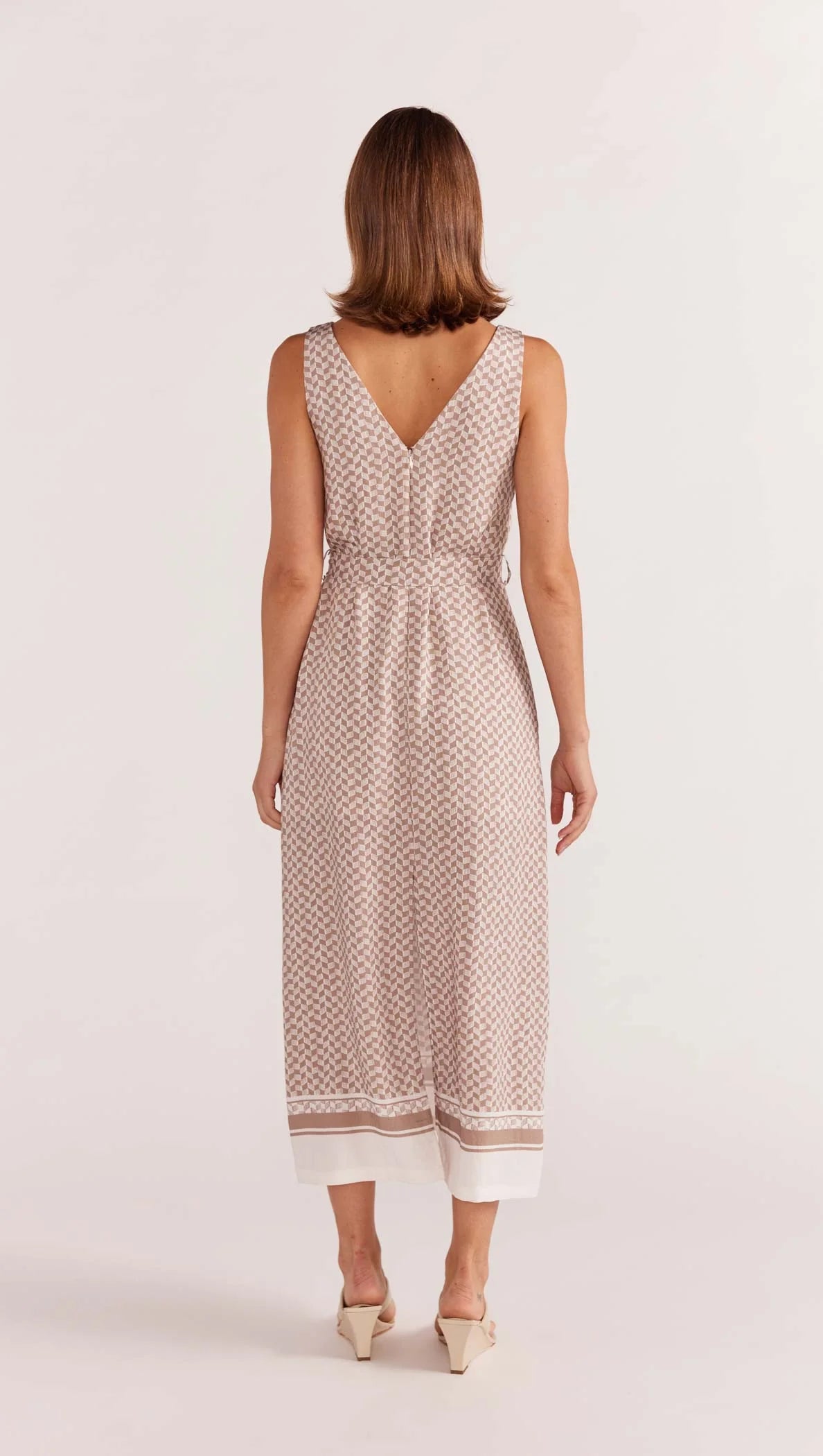 STAPLE THE LABEL-  Soleil Midi Dress.  Beige