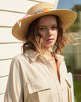 Black Ribbon Trim Straw Boater Hat