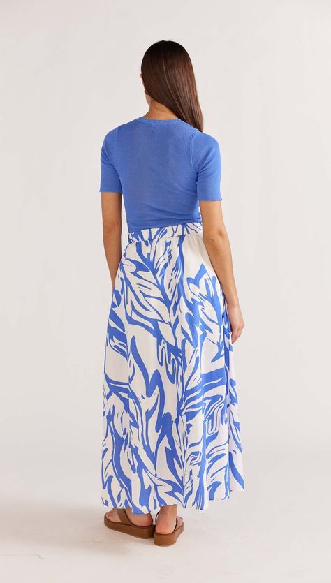 STAPLE THE LABEL-  Ena FIne Knit Tee.  Blue