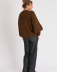 ONE TEN WILLOW- Chocolate Bishop's Sleeve Jumper.   1015460
