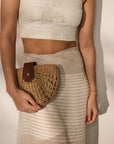 Marielle Straw Half Moon Bag