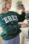 Ceres Isla Oversized Slouchy Crew Pine Green Heritage Logo