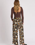 ELLIS AND DEWEY - Palazzo Pant - Olive Geometric