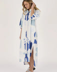 ELLIS & Dewey - Longline Puff Sleeve Dress Mediterranean Blue