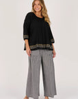 ELLIS AND DEWEY - Gathered Neck Blouse - Black