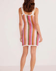 MINK PINK-  LITO STRIPE CROCHET MINI DRESS