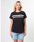 STELLA AND GEMMA - Classic Tee. Black True Icon Stripe
