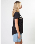 STELLA AND GEMMA - Classic Tee. Black True Icon Stripe