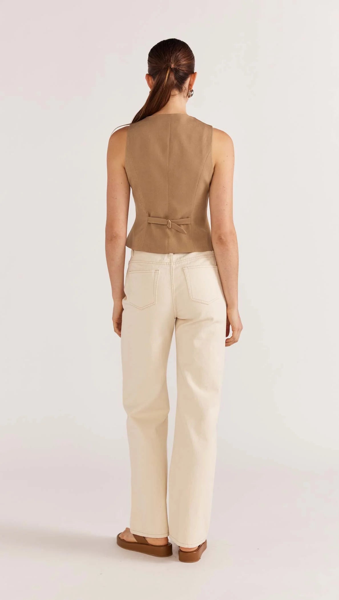 STAPLE THE LABEL- BAXTER STRAIGHT LEG JEANS- ECRU