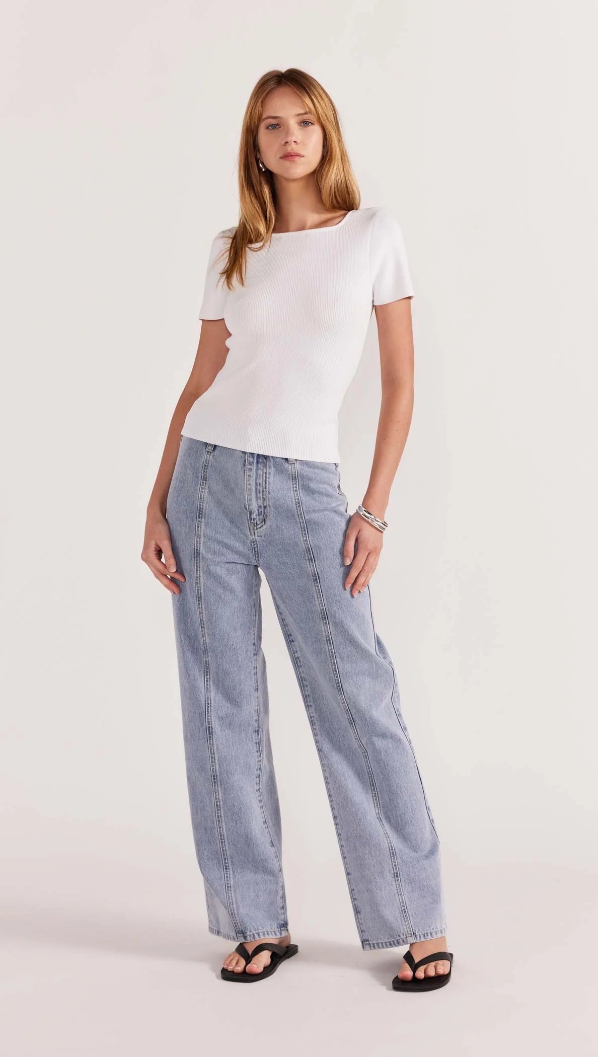 STAPLE THE LABEL-   Jude Knit Tee. Creamy White