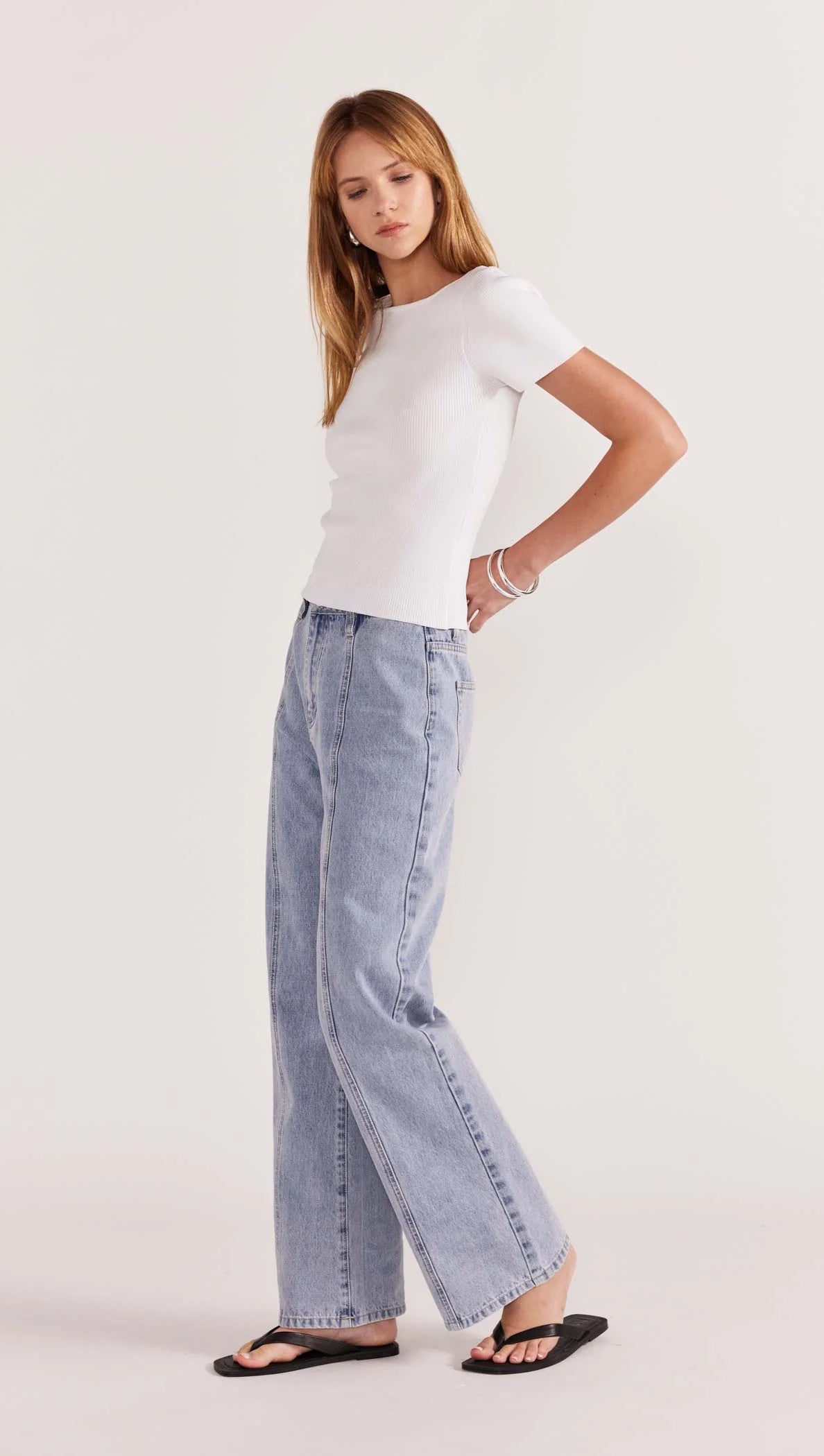 STAPLE THE LABEL-   Jude Knit Tee. Creamy White