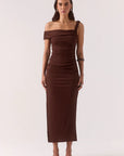 SOVERE - Rua Asym Dress. Ganache
