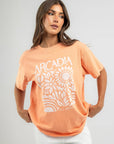 ALL ABOUT EVE- Arcadia Tee Shirt. Peach