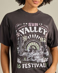 ALL ABOUT EVE-  Sun Valley Oversized Tee.  Washed Black