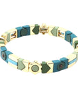 TIGER TREE - Teal Flower Candy Tile Bracelet