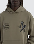 KISS CHACEY - Nailed Relaxed Hoodie Khaki