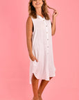 LA SOFIA-  LIA LINEN DRESS - WHITE