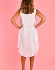 LA SOFIA-  LIA LINEN DRESS - WHITE