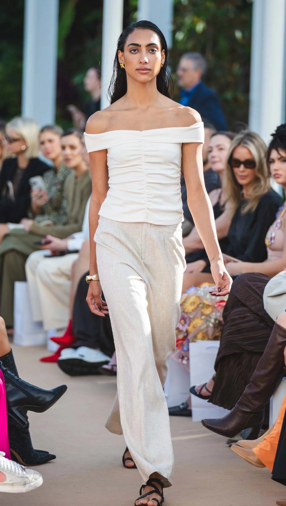 STAPLE THE LABEL-  Celia Off Shoulder Top. Cream