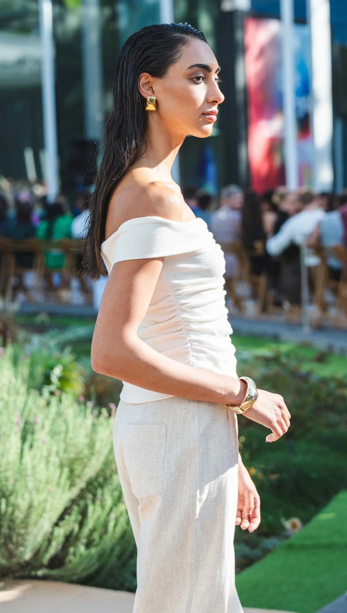 STAPLE THE LABEL-  Celia Off Shoulder Top. Cream