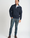 GOONDIWINDI COTTON- Mens Cotton Block Stripe Rugby - Navy/Navy