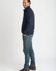 GOONDIWINDI COTTON- Mens Cotton Block Stripe Rugby - Navy/Navy