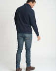 GOONDIWINDI COTTON- Mens Cotton Block Stripe Rugby - Navy/Navy