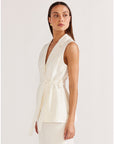 STAPLE THE LABEL-  Women's Mira Sleeveless Blazer - White