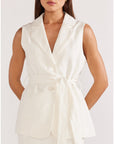STAPLE THE LABEL-  Women's Mira Sleeveless Blazer - White