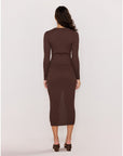 MINK PINK - Keana Knit Midi Dress - Chocolate