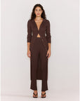 MINK PINK - Keana Knit Midi Dress - Chocolate