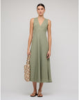 STAPLE THE LABEL - Amira Bias Midi Dress. Sage