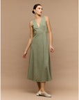 STAPLE THE LABEL - Amira Bias Midi Dress. Sage