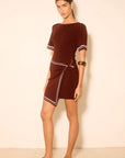MON RENN - Esplanade Knit Mini Dress. Raisin