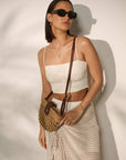 Marielle Straw Half Moon Bag