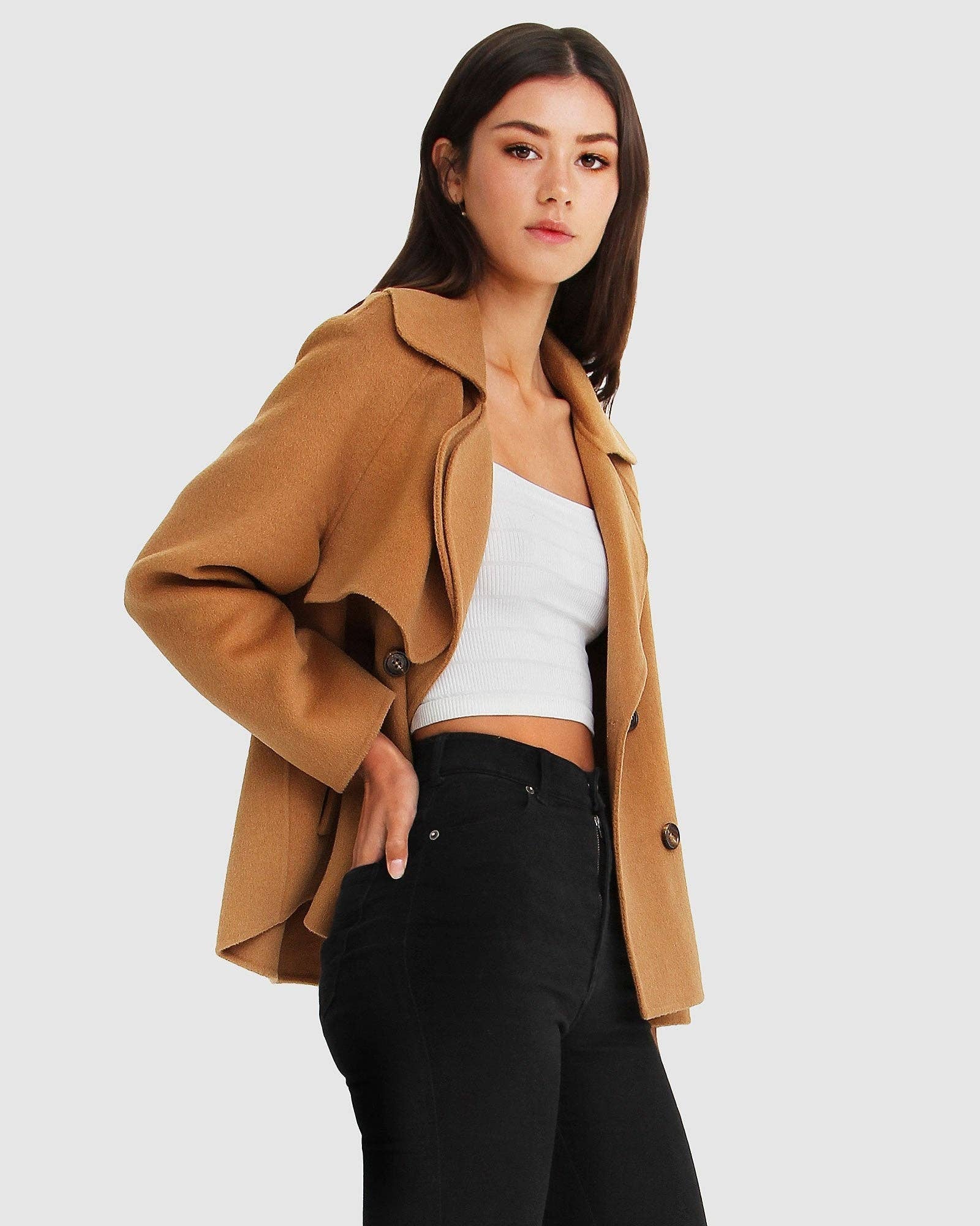 BELLE AND BLOOM I'm Yours Wool Blend Peacoat