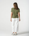 GOONDIWINDI COTTON - V Neck Tee.  Sage Green