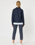 GORDON SMITH - Danielle Linen Cropped Blazer - Navy