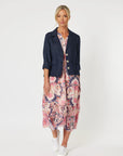 GORDON SMITH - Danielle Linen Cropped Blazer - Navy