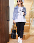 THREADZ- Pull On Ripped Jeans - Black
