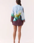 SOVRE - Zinnia Shirt Dress. Azure