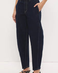 MON RENN - Cora Denim Barrel Jean - Ink Blue