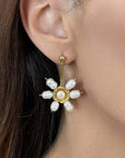 Freshwater Pearl Flower Drop Earrings