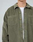 SILENT THEORY- Cord Overshirt -  Khaki