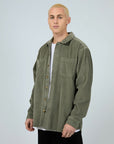 SILENT THEORY- Cord Overshirt -  Khaki