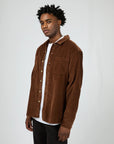 SILENT THEORY- Cord Overshirt -  Khaki